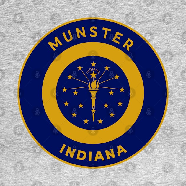 Munster Indiana Flag City Pride Bullseye by Go With Tammy